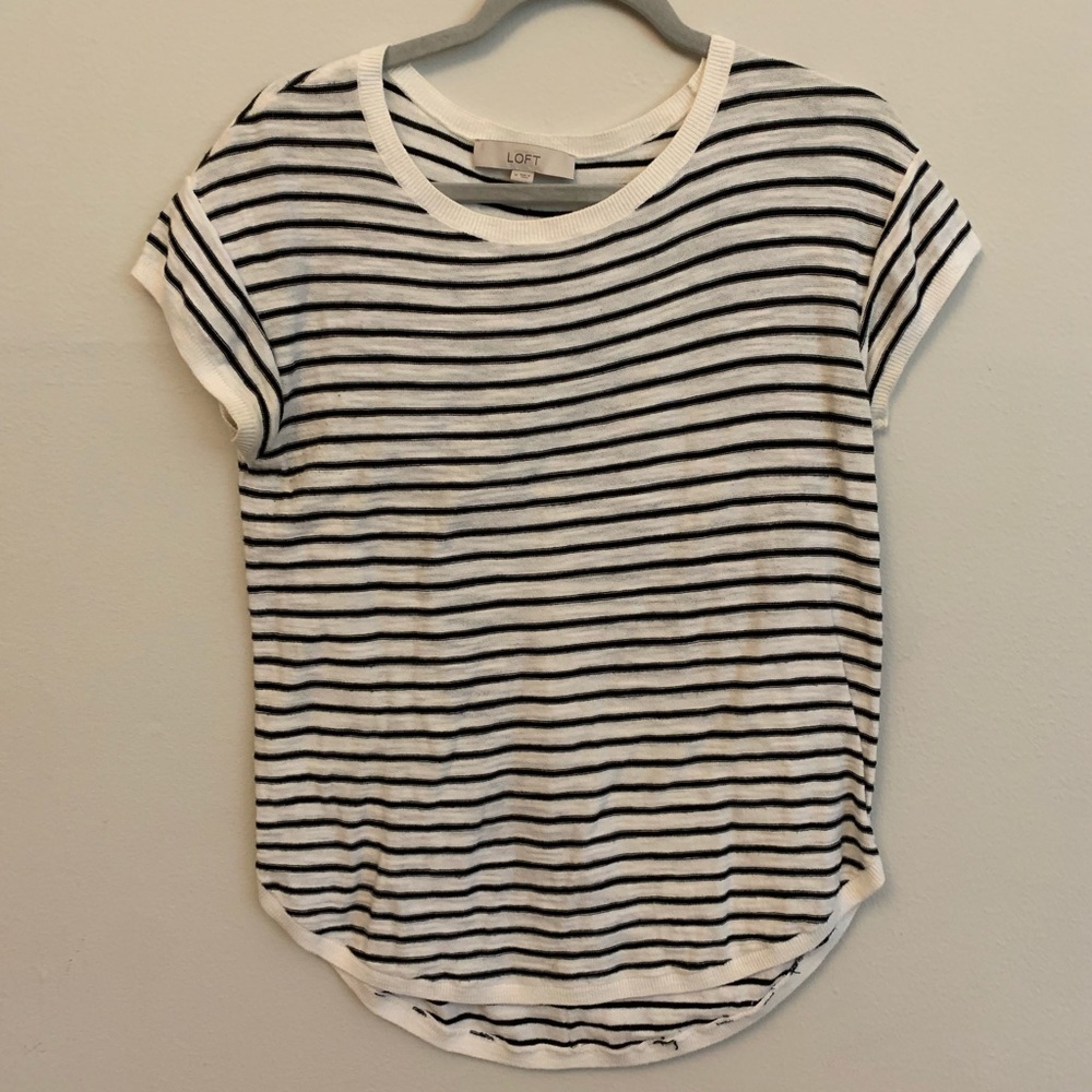 LOFT Striped Knit Top